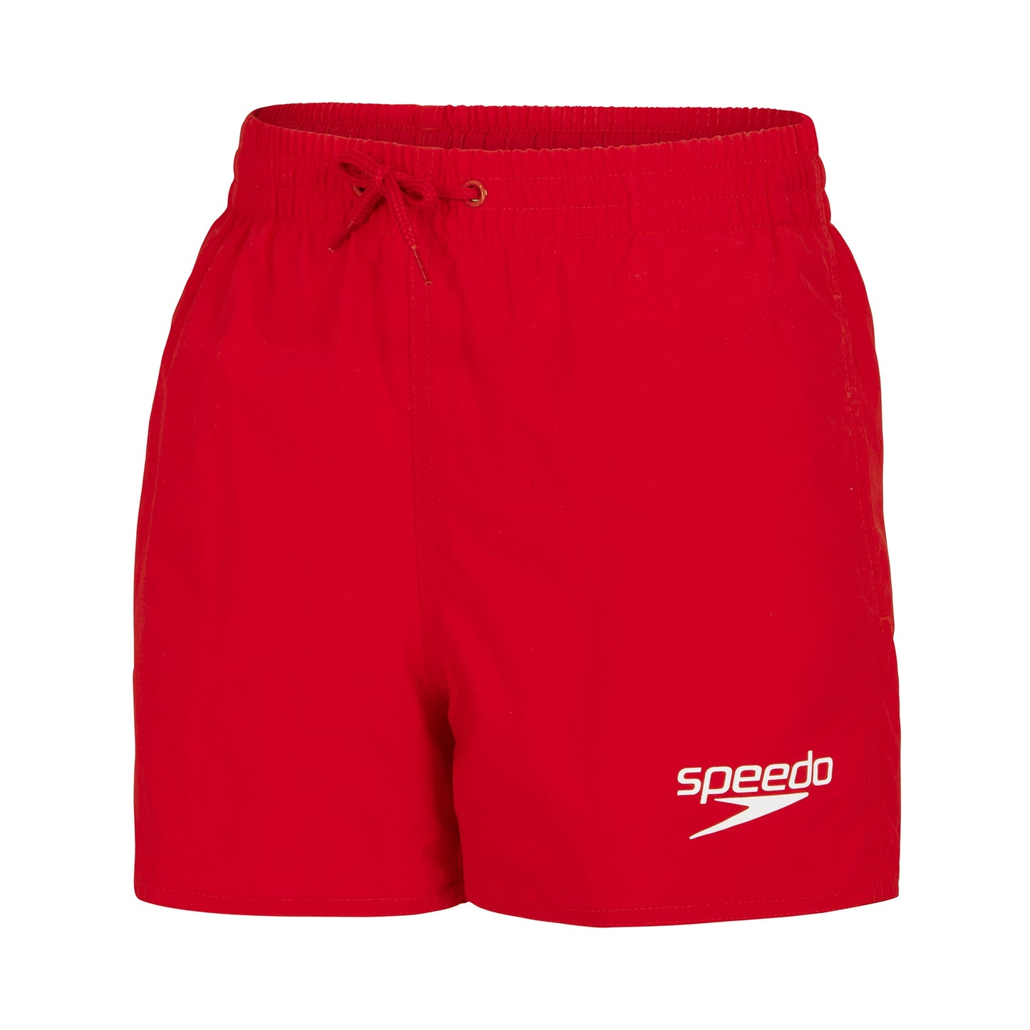 Speedo Essential 13-inch watershorts for teens, displaying navy blue quick-dry fabric with adjustable waistband and side pockets.