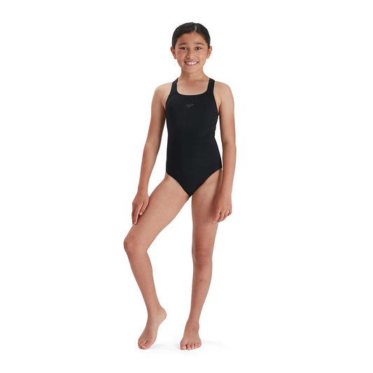 Speedo ECO Endurance+ Medalist teen swimsuit in vibrant colors, designed for competitive swimming and durability.