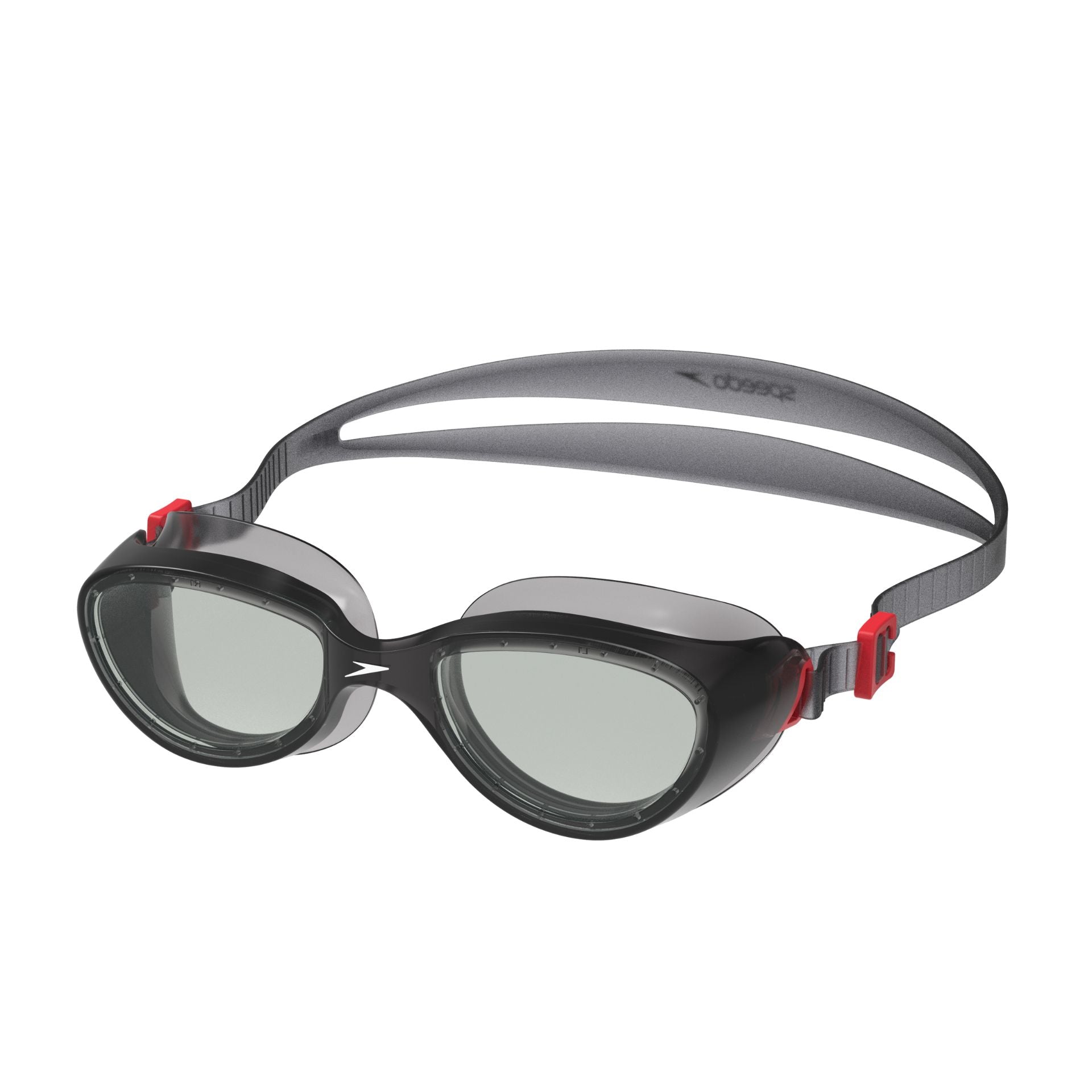 Speedo Futura Hydrospex swimming goggles with clear lenses and adjustable strap, designed for comfortable aquatic activity.