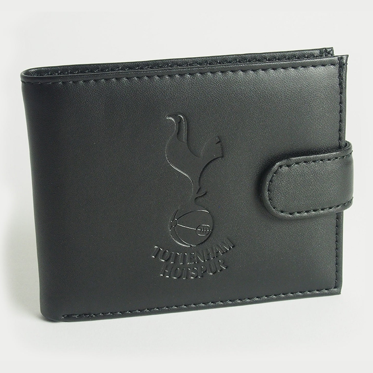 Team Merchandise leather clip wallet showing slim design with metal clip and branded logo, ideal for sporting goods accessories.