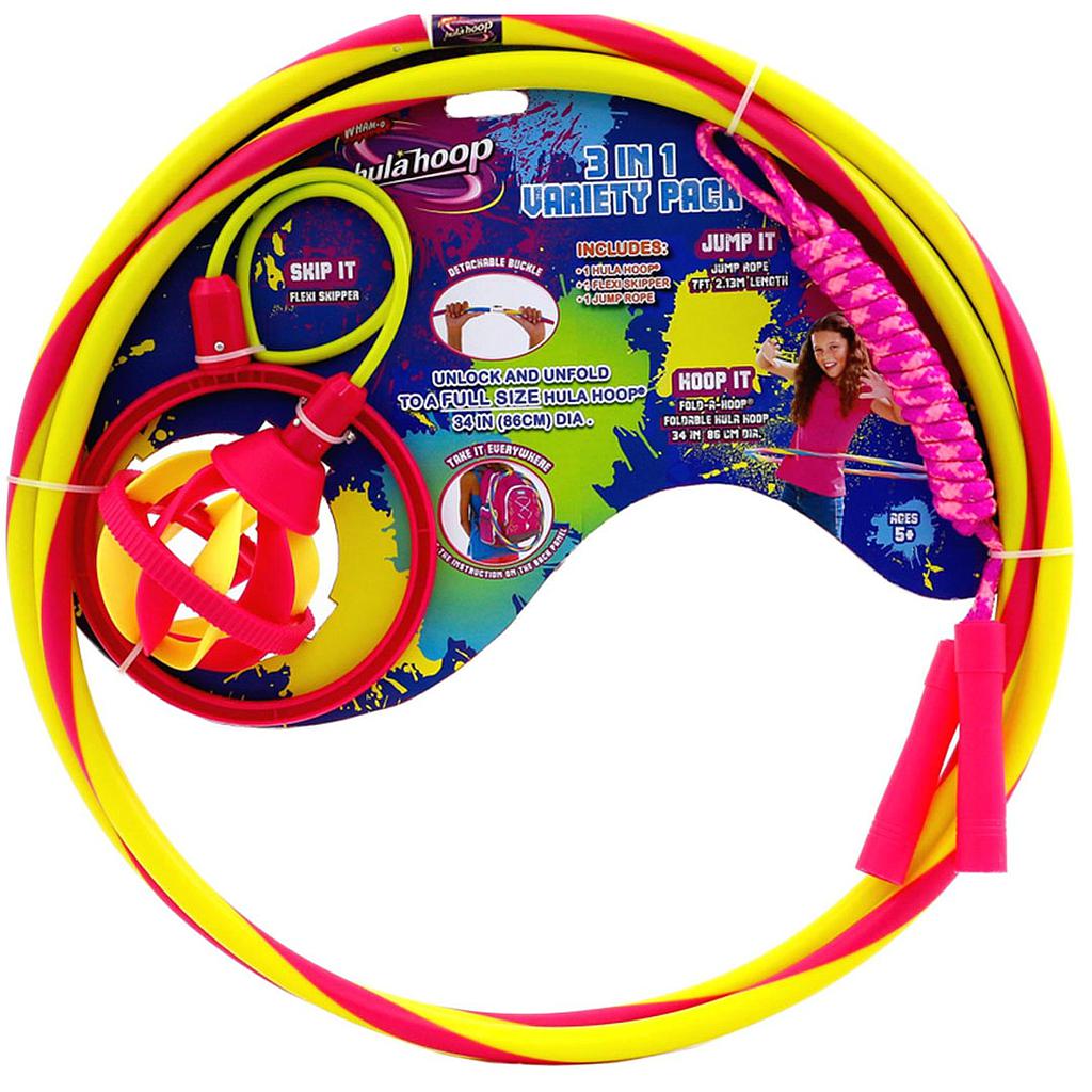 Wham-O 3-in-1 Hula Hoop, Jump Rope & Skipper Set