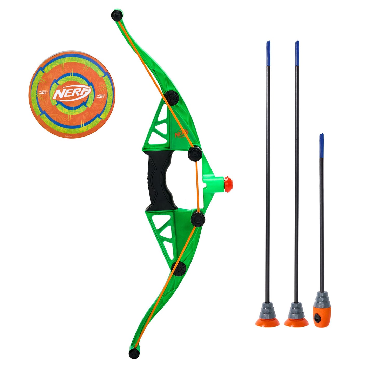 Nerf Power Bow and Arrow Howler set with foam bow and colorful foam arrows for outdoor sporting play.