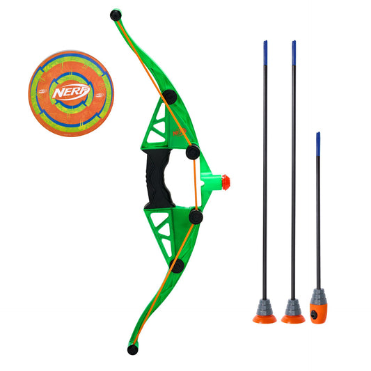 Nerf Power Bow and Arrow Howler set with foam bow and colorful foam arrows for outdoor sporting play.