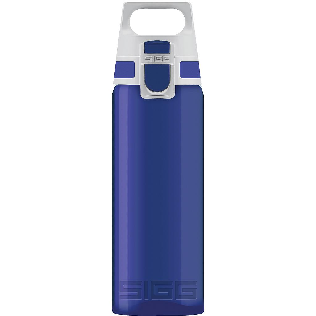 Colorful SIGG Total Color Water Bottle for sporting activities, made of durable plastic with a sleek design and secure lid.