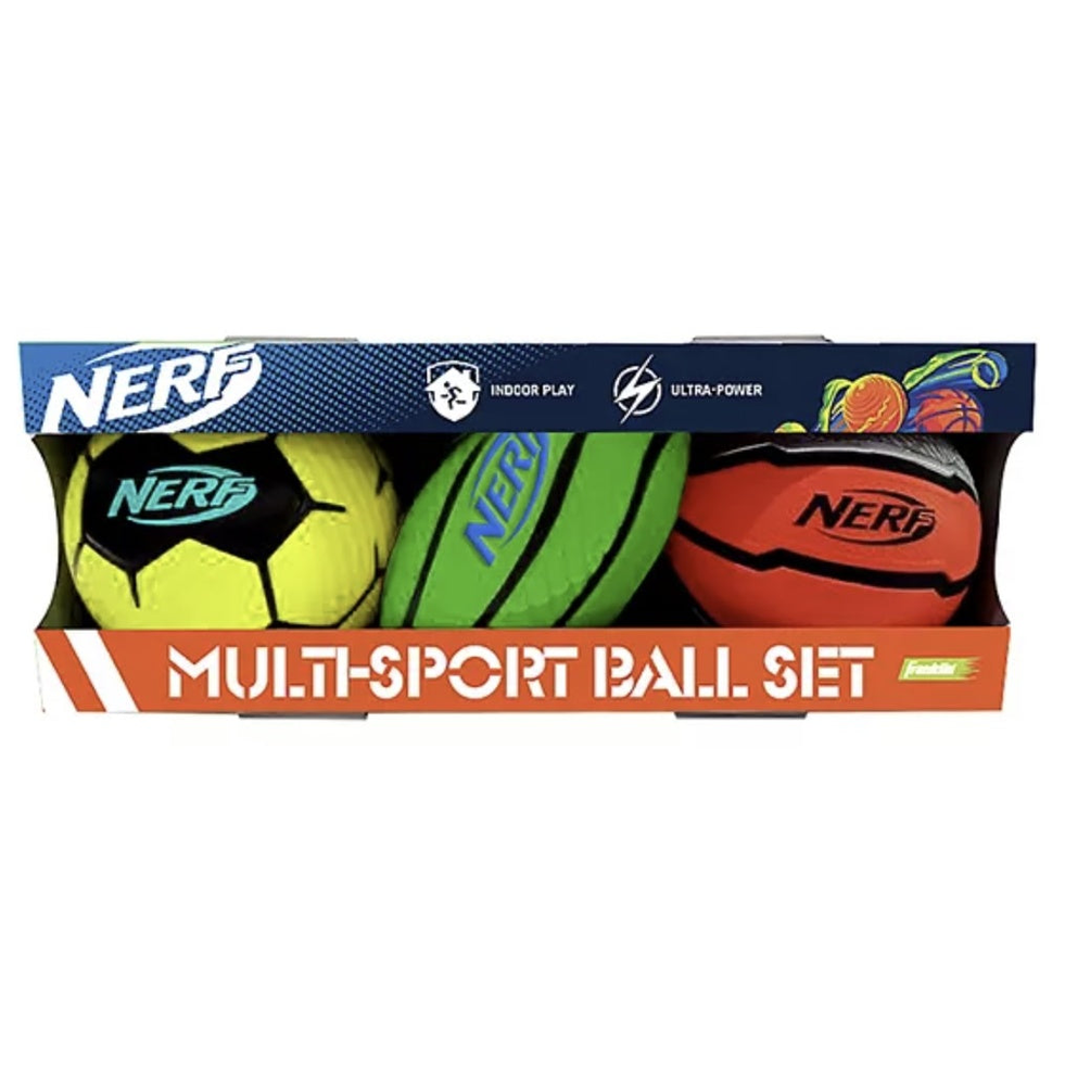 Nerf Proshot multisport foam ball set with colorful foam balls for outdoor and indoor play, sporting goods by Nerf.