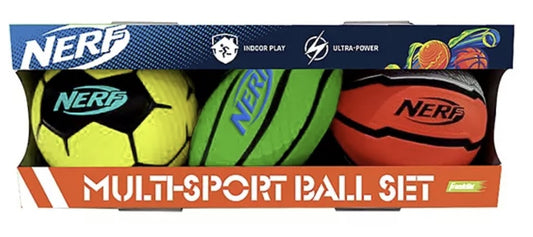 Nerf Proshot multisport foam ball set with colorful foam balls for outdoor and indoor play, sporting goods by Nerf.