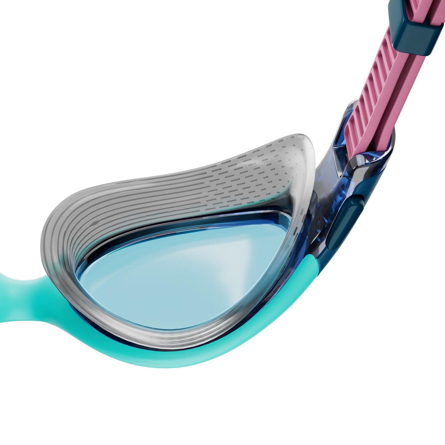 Speedo Biofuse 2.0 Mirror Junior swimming goggles with reflective lenses for kids, featuring a comfortable and secure fit.