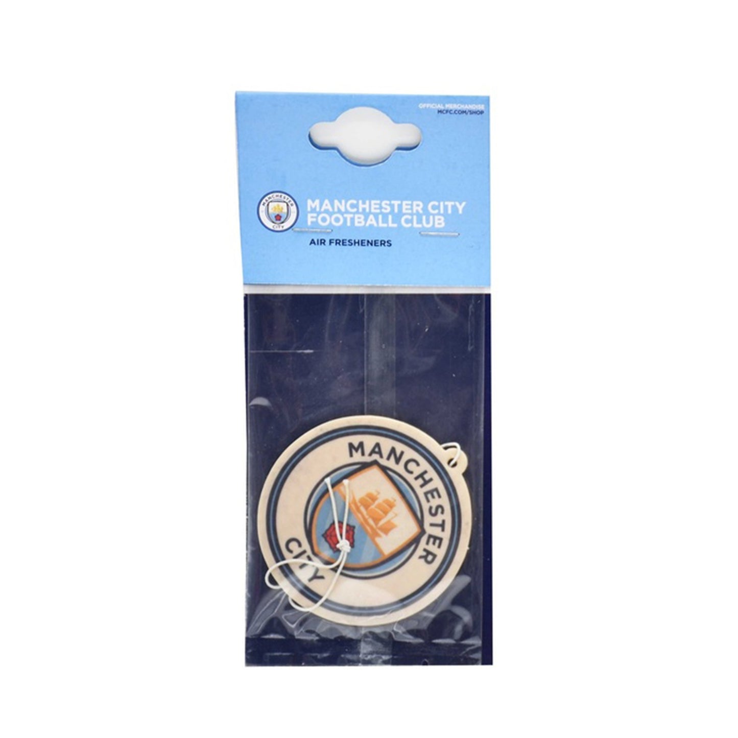 Foco Team Merchandise Crest car air freshener featuring a sports team logo and crest design, hanging from a car interior.