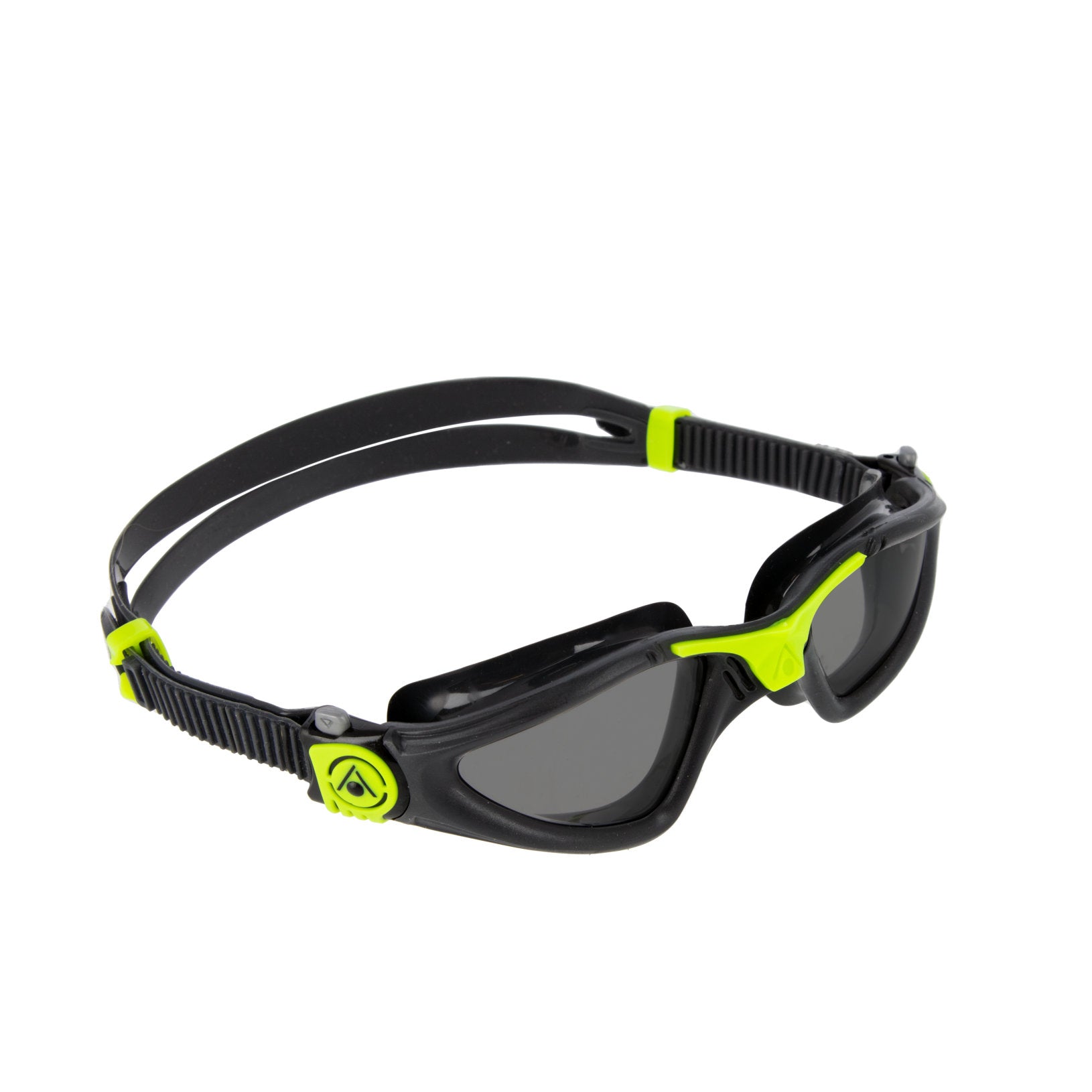 Aquasphere Kayenne swimming goggles with clear lenses and adjustable strap on a plain background.