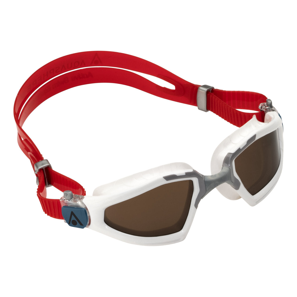 Aquasphere Kayenne Pro swimming goggles with clear lenses and adjustable straps on a white background.