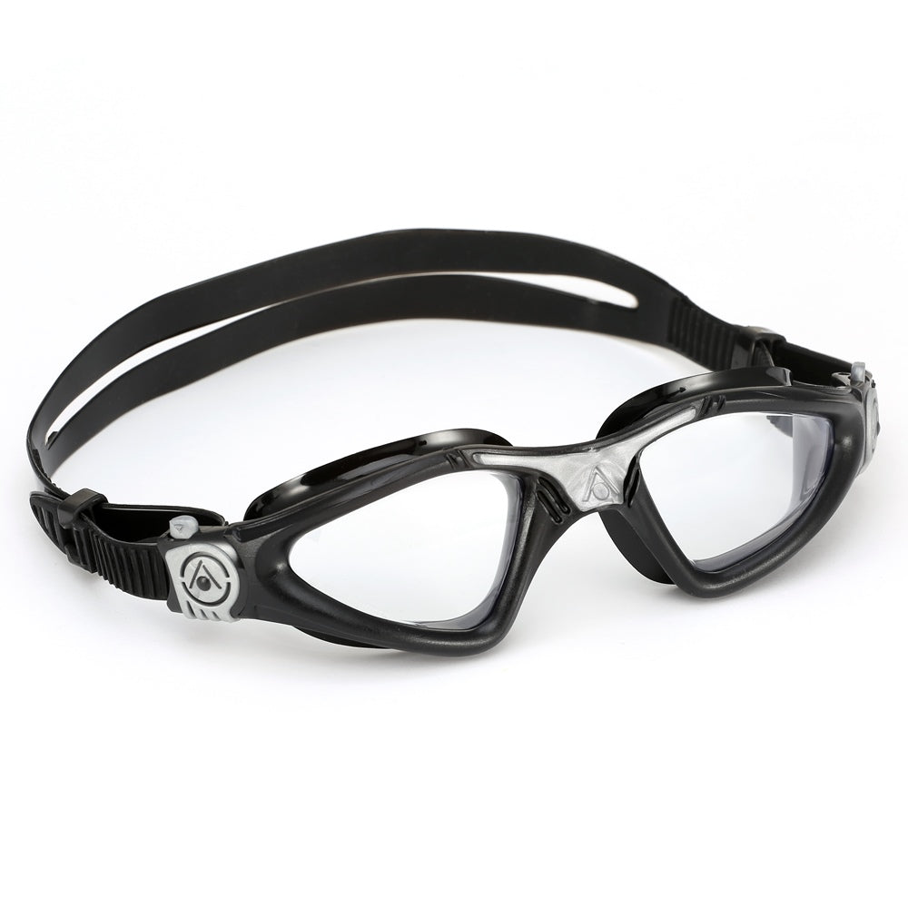 Aquasphere Kayenne swimming goggles with clear lenses and adjustable strap, designed for comfortable water sports.