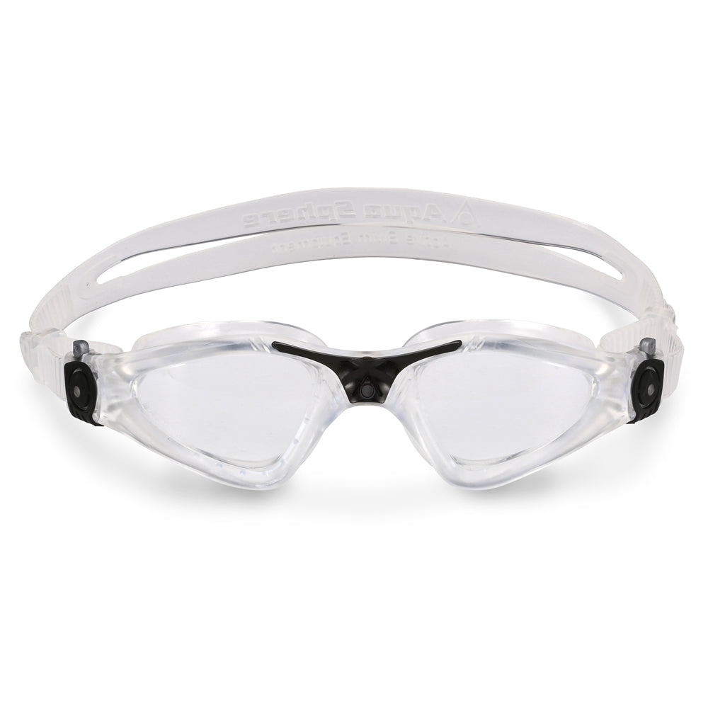 Aquasphere Kayenne swimming goggles with clear lenses and adjustable strap, designed for comfortable fit during water activities.