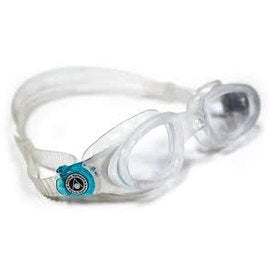 Aquasphere Mako swimming goggles with clear lenses and adjustable strap, designed for comfortable underwater swimming.