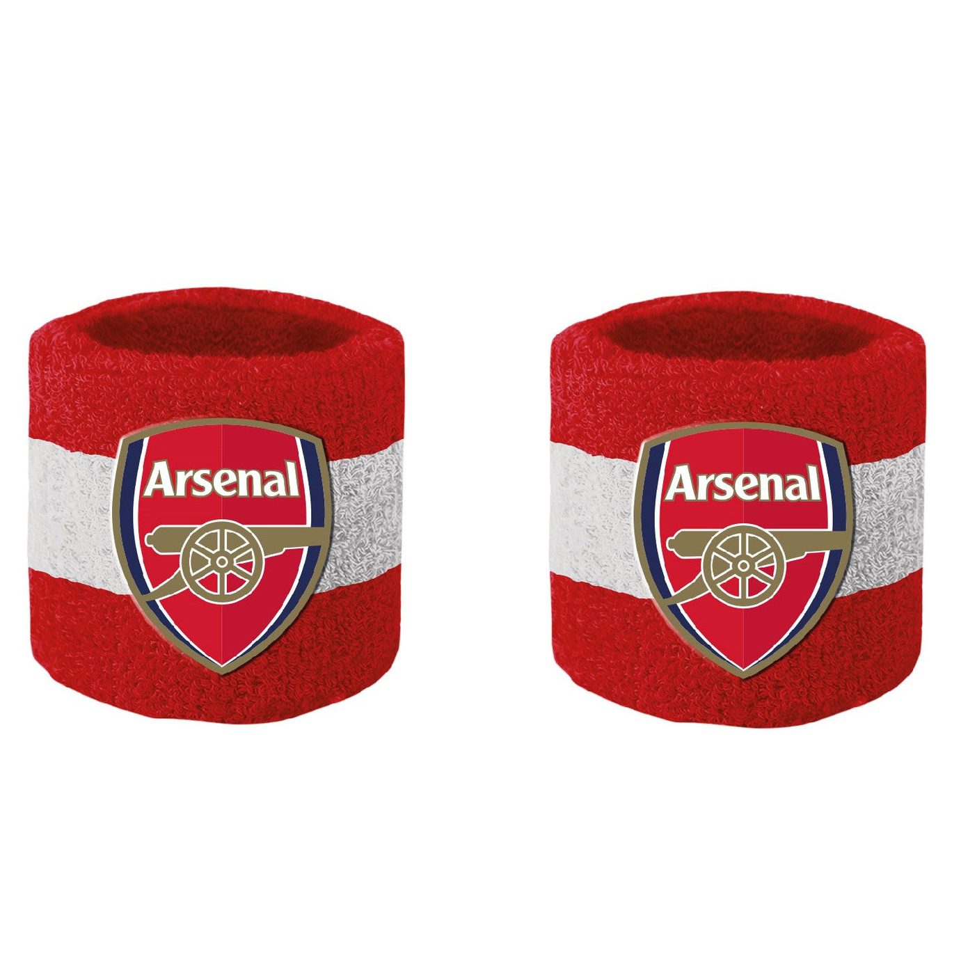 Pair of cotton wristbands from Team Merchandise, sporting goods accessory for sports and fitness activities.