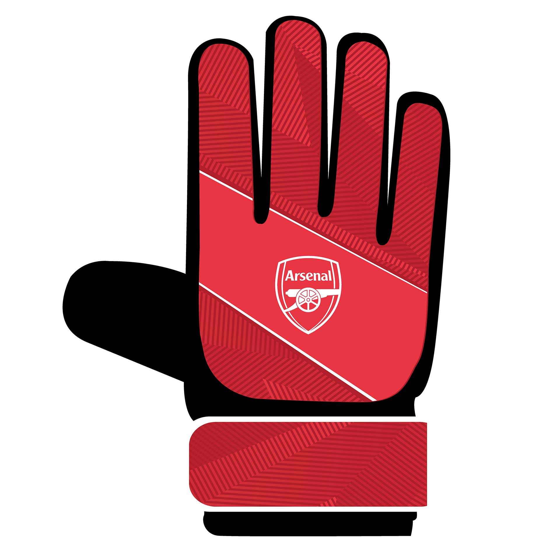 Team Merchandise goalkeeper gloves for soccer, featuring padded palms and adjustable wrist straps, shown in a close-up image.