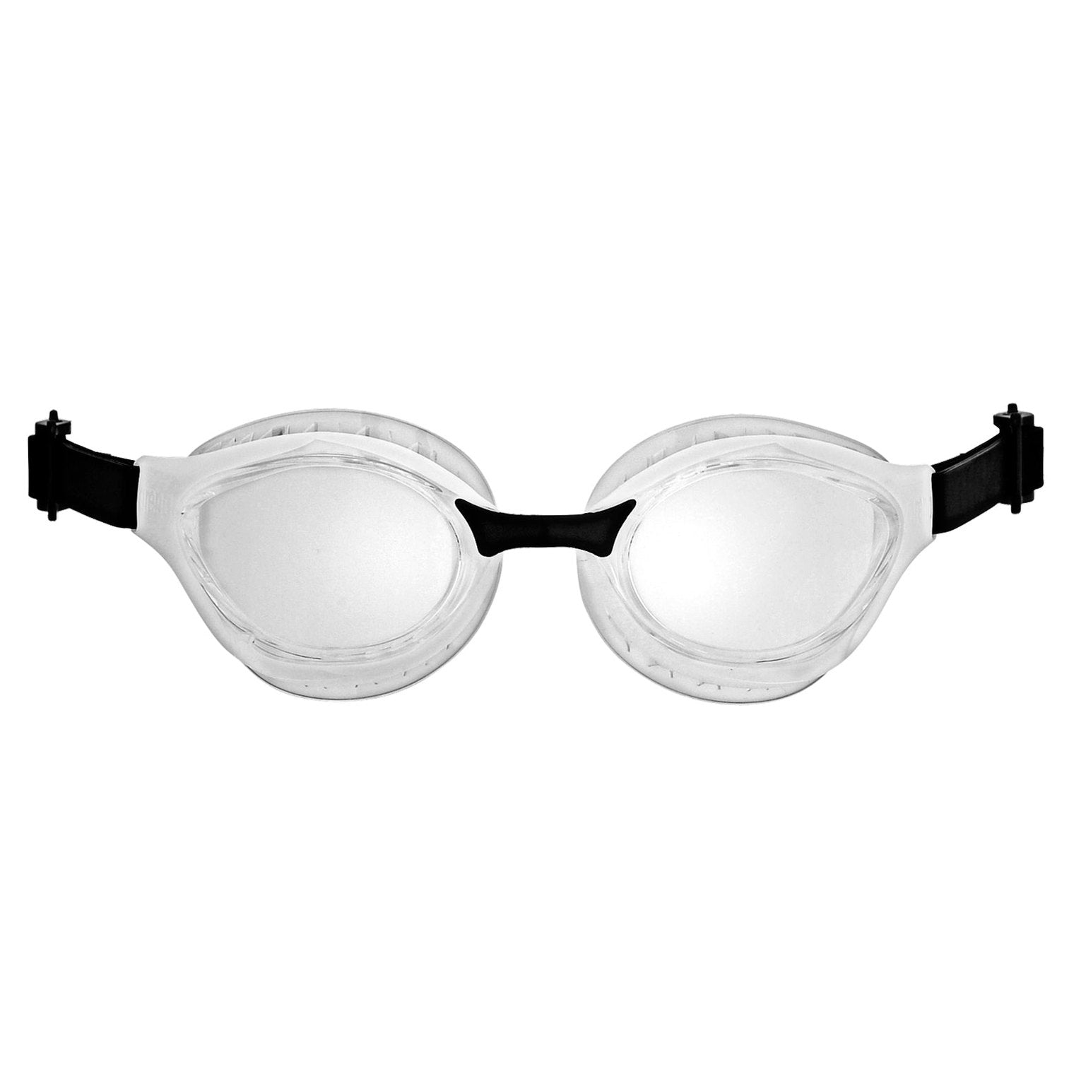 Arena Air Bold Swipe swimming goggles with clear lenses and adjustable straps, designed for comfortable swimming.