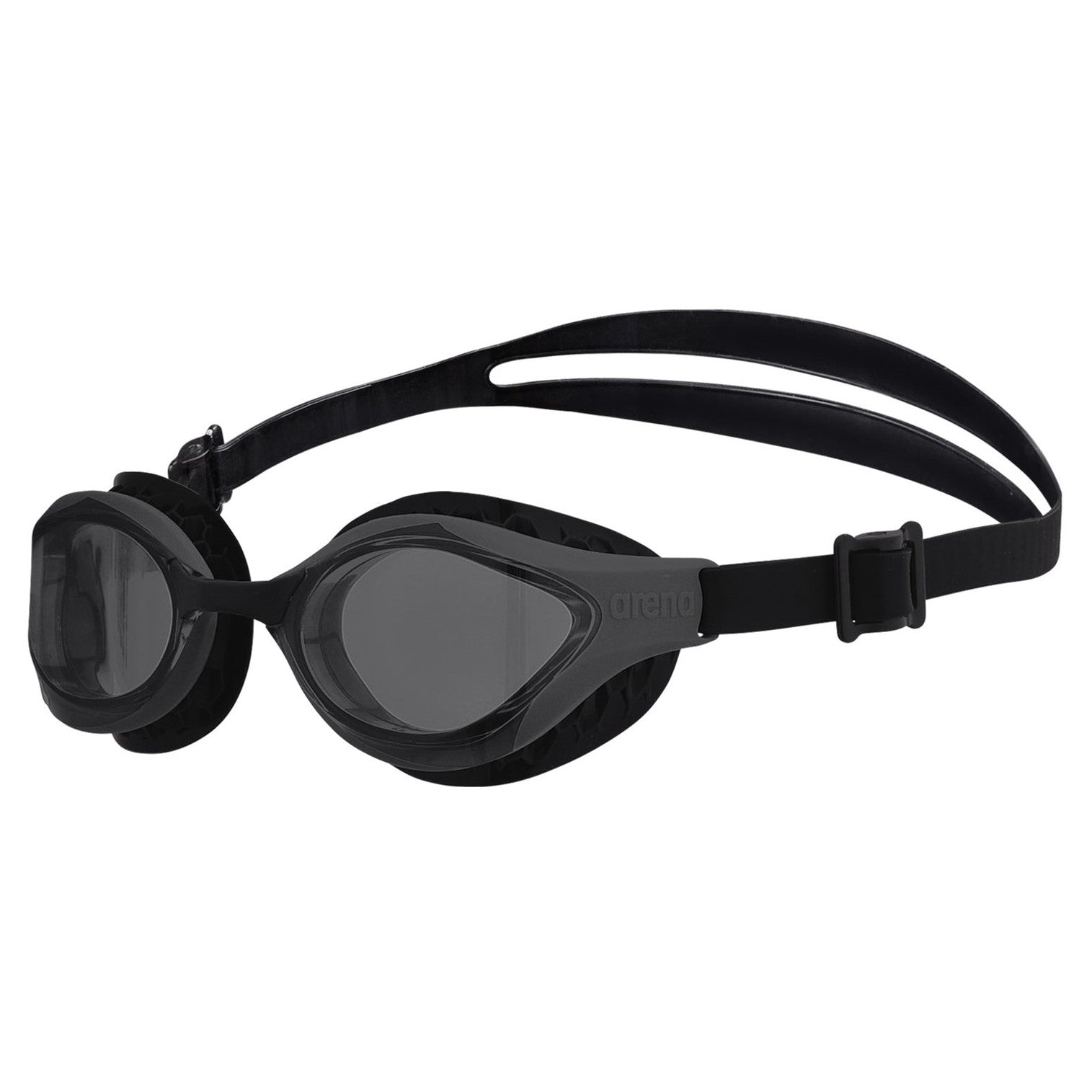 Arena Air Bold Swipe swimming goggles with clear lenses and adjustable straps for comfortable, secure fit during swimming.