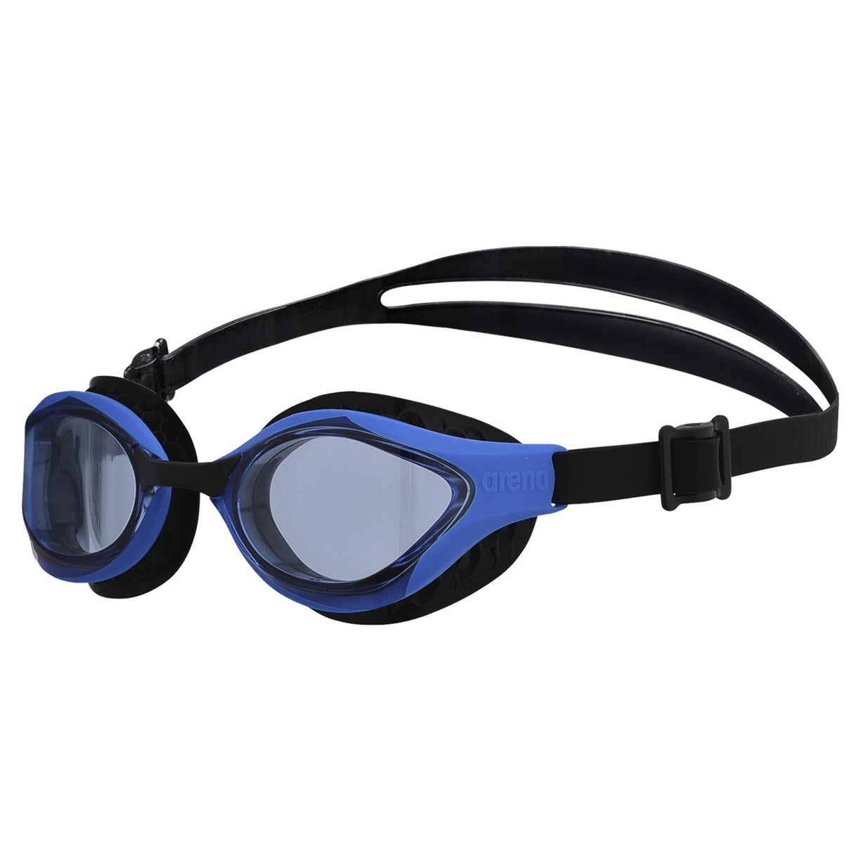 Arena Air Bold Swipe swimming goggles with clear lenses and adjustable straps, designed for comfortable swimming.