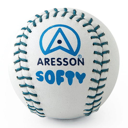 Aresson Softy Rounders ball for sporting goods, showing a close-up of the soft, round ball used in rounders games.