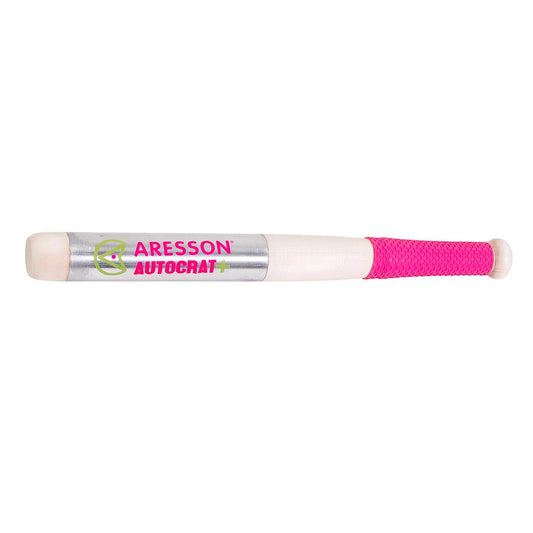 Aresson Autocrat Plus rounders bat with wooden handle and round barrel, used for playing rounders or similar sport.