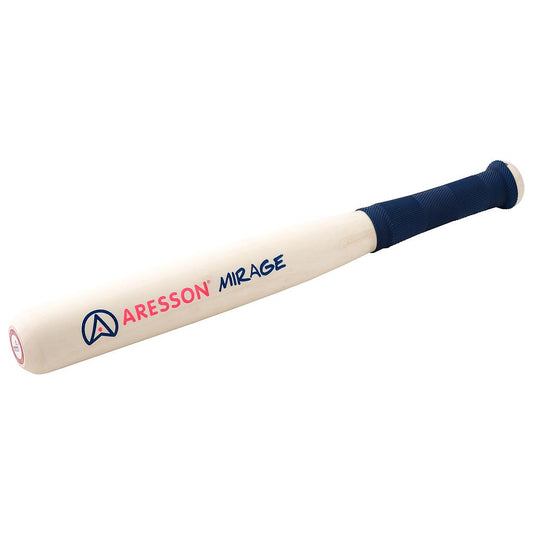 Aresson Mirage Rounders Bat for sporting goods, showing a wooden rounders bat with brand logo and smooth finish.