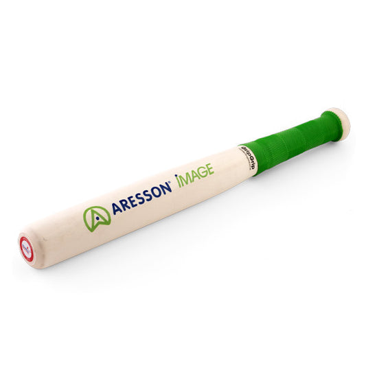 Aresson Image Rounders Bat for sporting goods, showing a wooden rounders bat with a smooth handle and rounded hitting end.