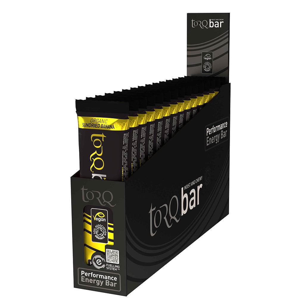 Box of 15 Torq Organic Energy Bars for sports and active lifestyles, featuring natural ingredients and convenient packaging.