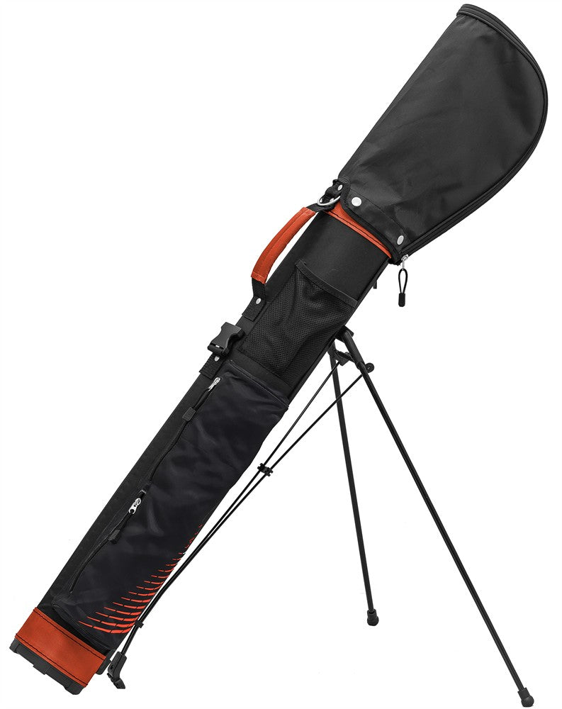 Longridge 5-inch Travelite stand golf bag with multiple compartments and sturdy stand for easy carrying and organization.