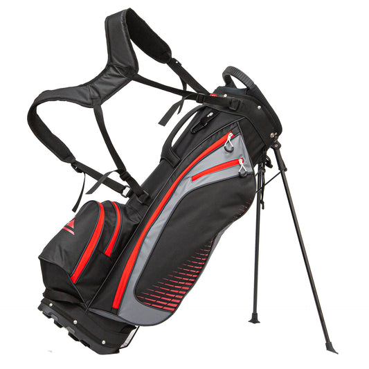 Longridge Super Lite stand golf bag with multiple compartments and padded straps, designed for easy carrying and organization.