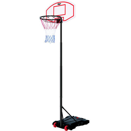 Midwest Junior Basketball Stand adjustable from 5 to 8 feet, sporting goods equipment for youth basketball practice.