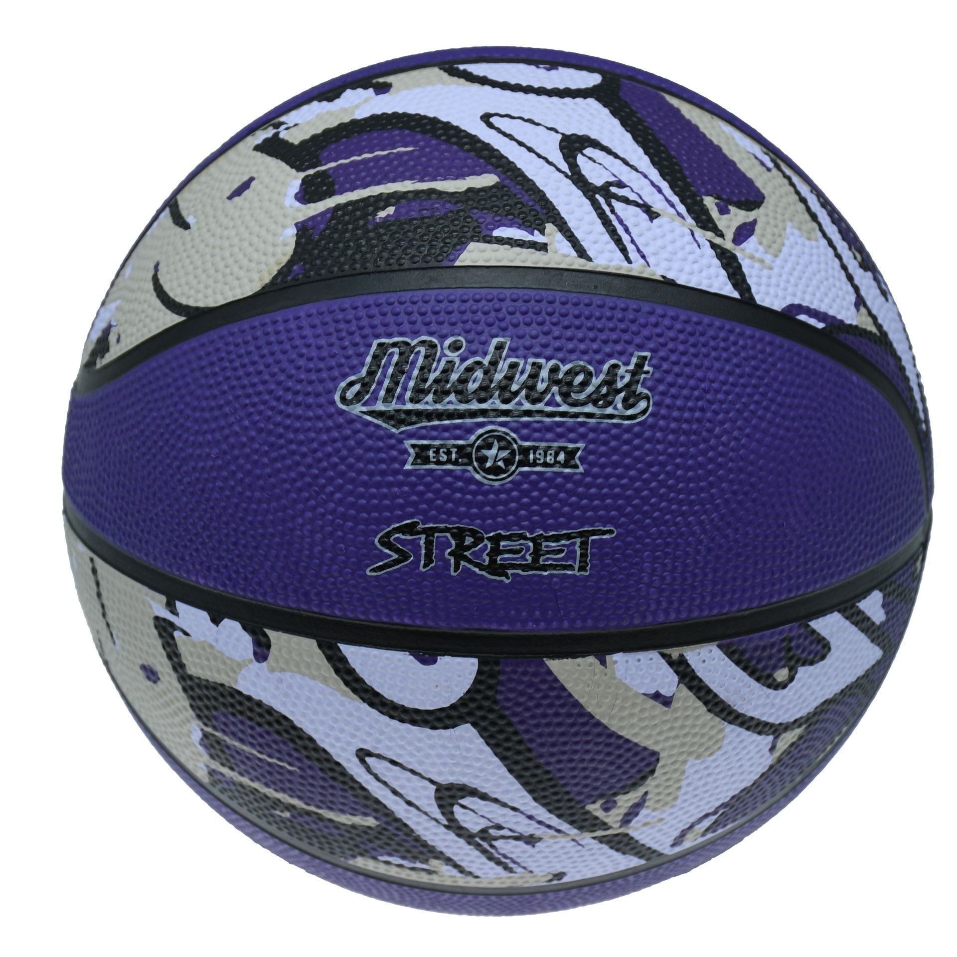 Midwest Street Basketball in orange and black with Midwest branding, suitable for outdoor street basketball games.