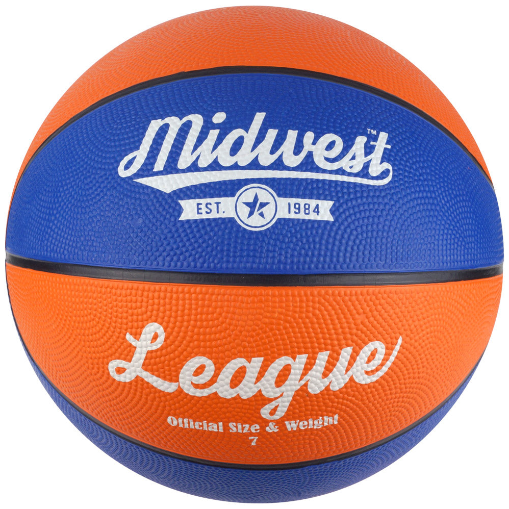 Midwest League Basketball, performance rubber indoor/outdoor sports ball, suitable for basketball games and practice.