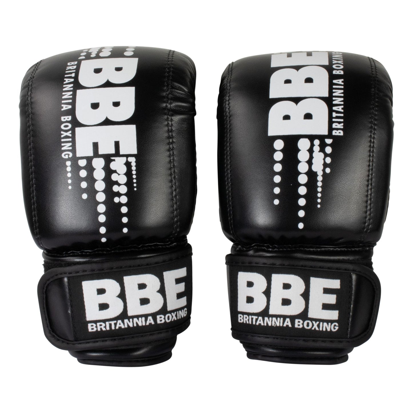 BBE Boxing PVC punch bag mitts for boxing training, featuring durable material and padded hand protection.