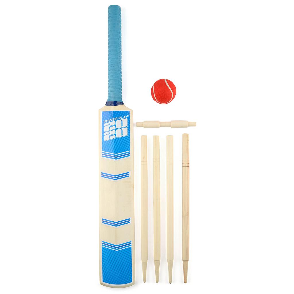 Powerplay 2020 Deluxe Size 3 cricket set with bat, ball, stumps, and accessories for youth cricket practice and play