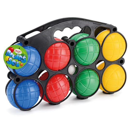 Toyrific water-filled plastic boules set with 8 colorful balls, ideal for outdoor lawn and garden games.