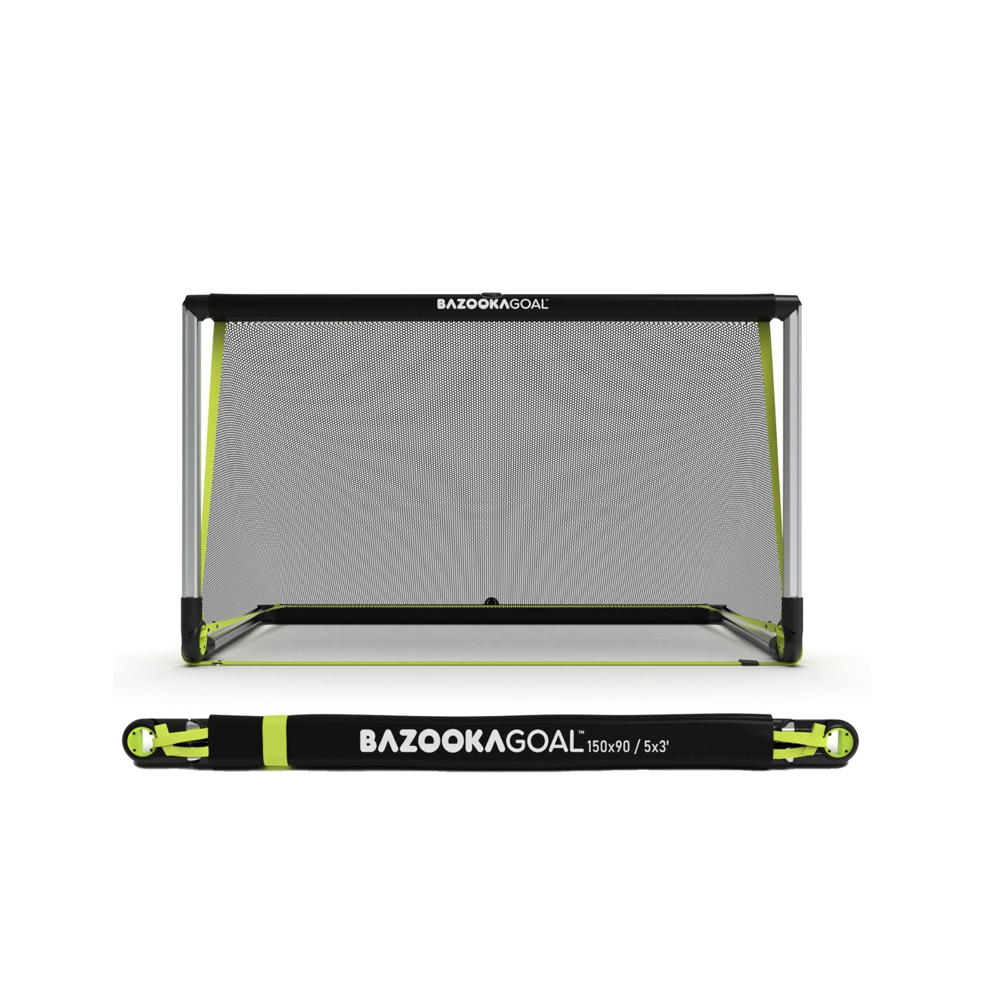 BazookaGoal pop-up football goals made of lightweight aluminum, portable sporting equipment for soccer practice and games.