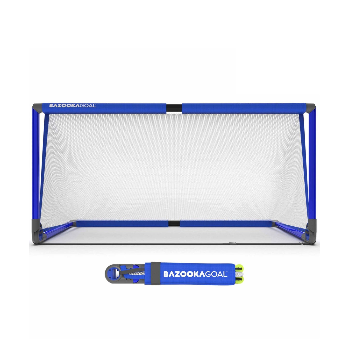 BazookaGoal pop-up football goals made of aluminum, portable sporting equipment for soccer practice and training.