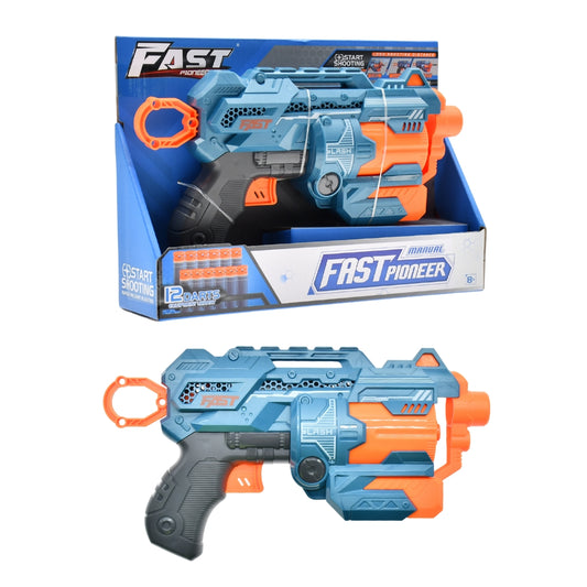 Fast Pioneer soft bullet manual toy gun from the sporting goods collection, shown with the gun and soft bullets.