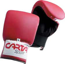 Pu Mitts Mesh Palm Red - Large