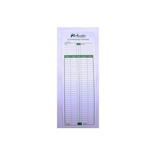 Henselite Bowls Score Cards pack of 100, sporting goods accessory for keeping score in lawn bowls matches.