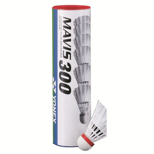 Yonex Mavis 300 White Shuttles - Fast Red Speed