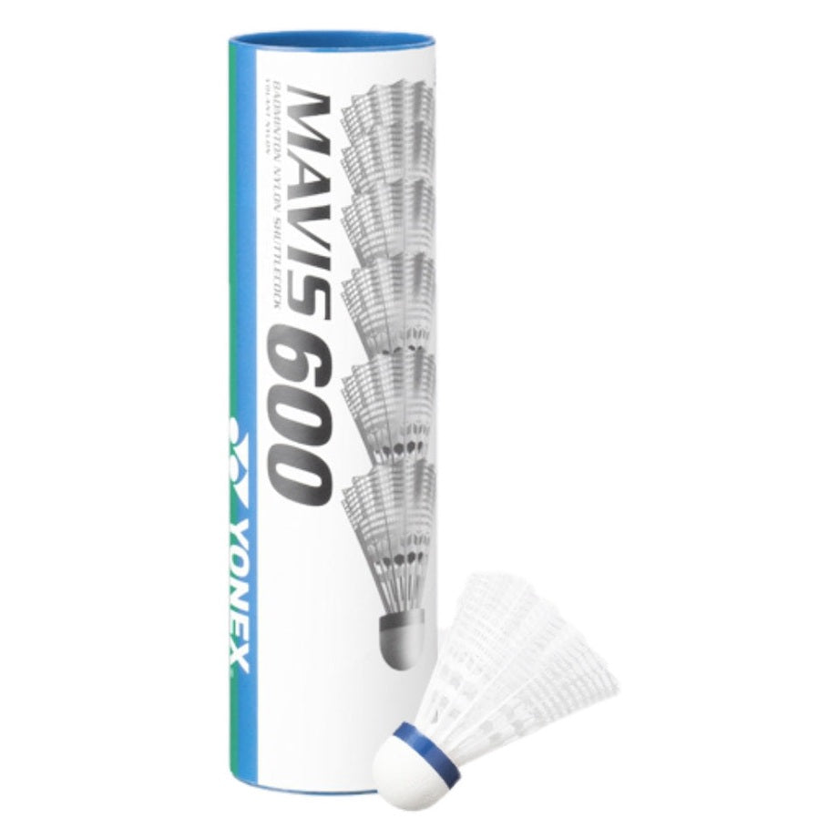 Yonex Mavis 600 White Shuttles - Medium Blue Speed