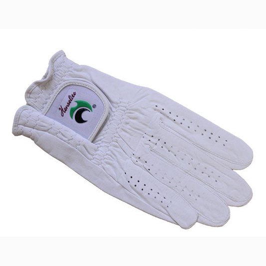 Henselite men's leather bowl glove for right hand, sporting goods, with padded leather design for bowling or lawn game protection.