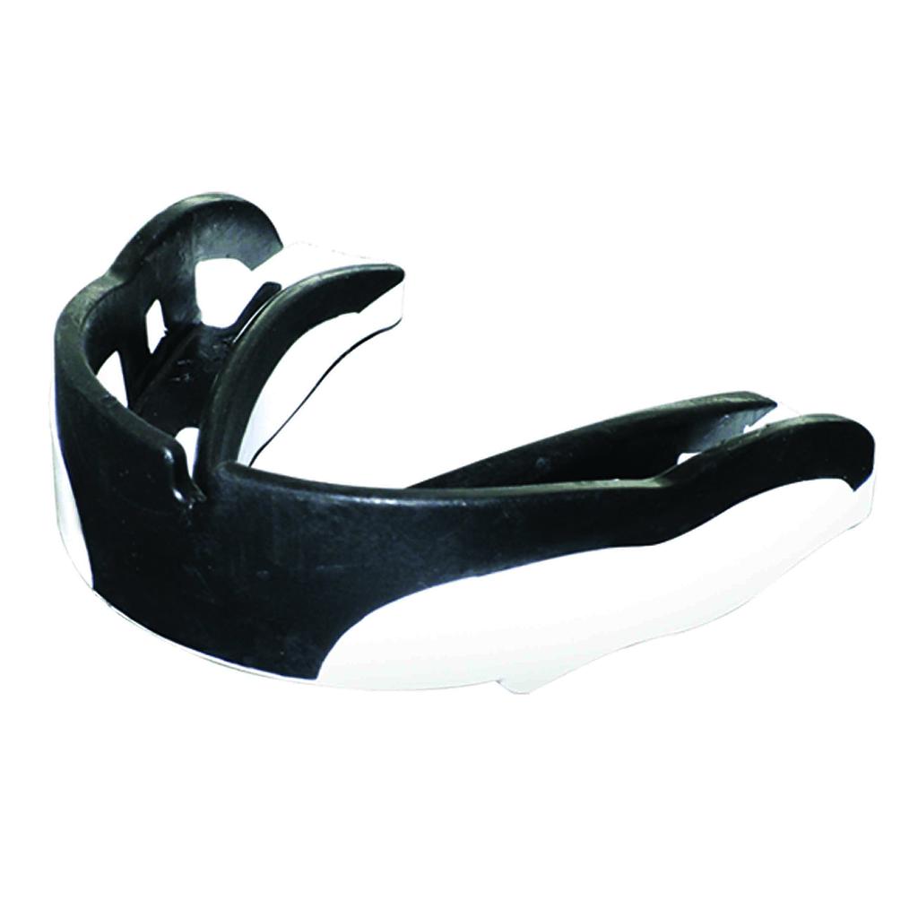 Shock Doctor Shock Doctor V1.5 mouthguard for sports, showing the blue and black protective dental guard in a close-up image.
