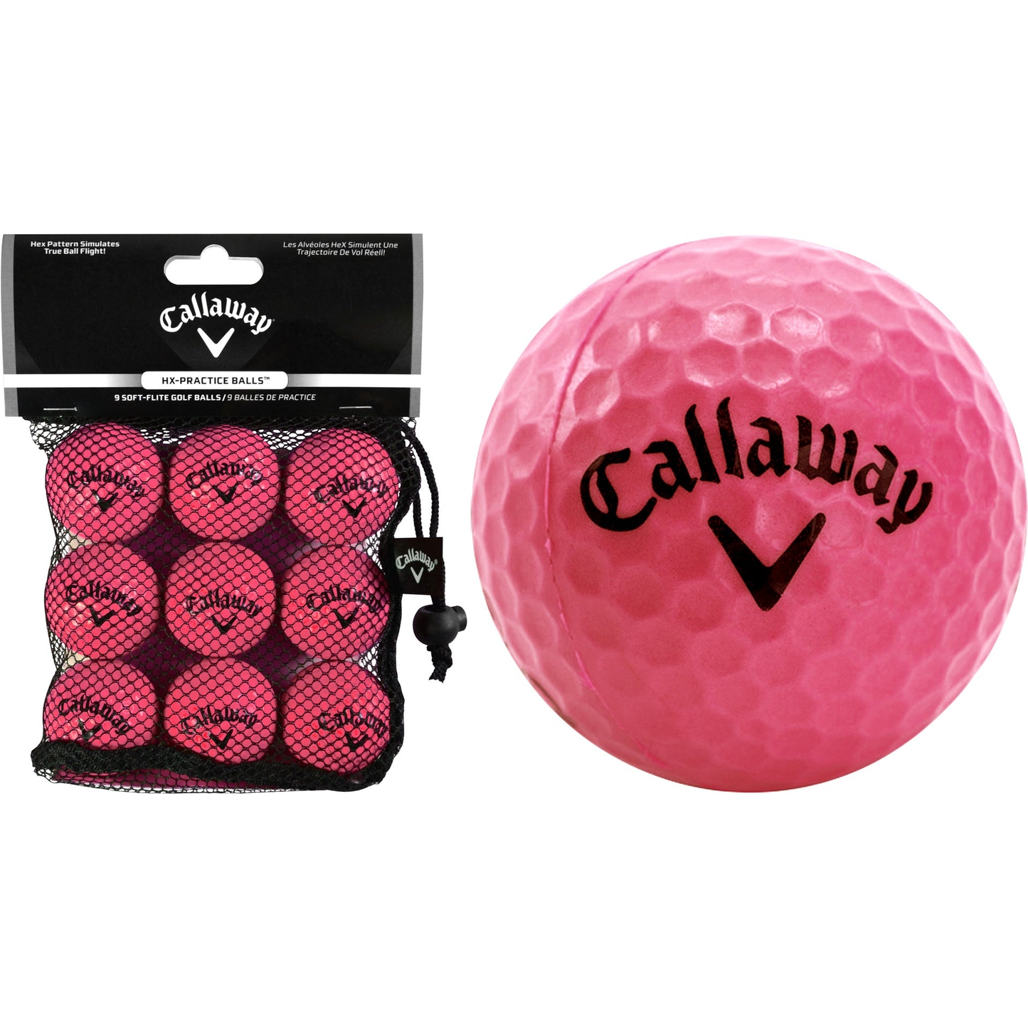 Callaway Soft Flight golf balls, pack of 9, featuring white spherical design with brand logo and soft flight technology.