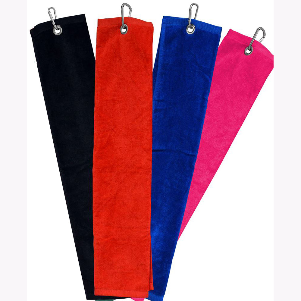 Longridge luxury 3-fold golf towel, blank and soft, designed for golfers to clean clubs and balls during play.