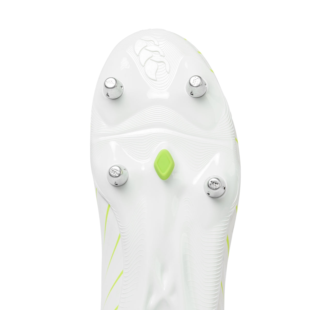 Canterbury Speed Falcon Team SG Rugby Boot for soft ground, showing the black and red design with studded sole for rugby play.