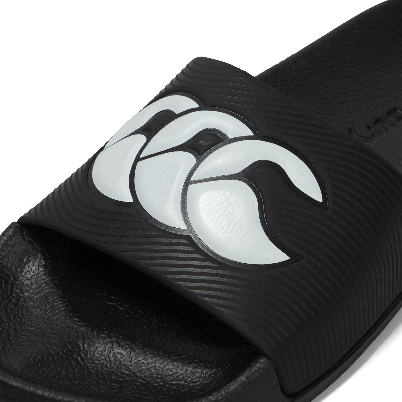 Canterbury rugby slide sandal featuring adjustable straps and cushioned sole, designed for comfort and casual wear.