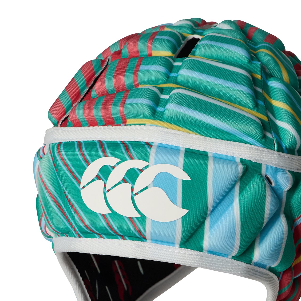 Canterbury Uglies Raze Headguard for rugby, shown in black with padded ear protection and adjustable strap for a secure fit.