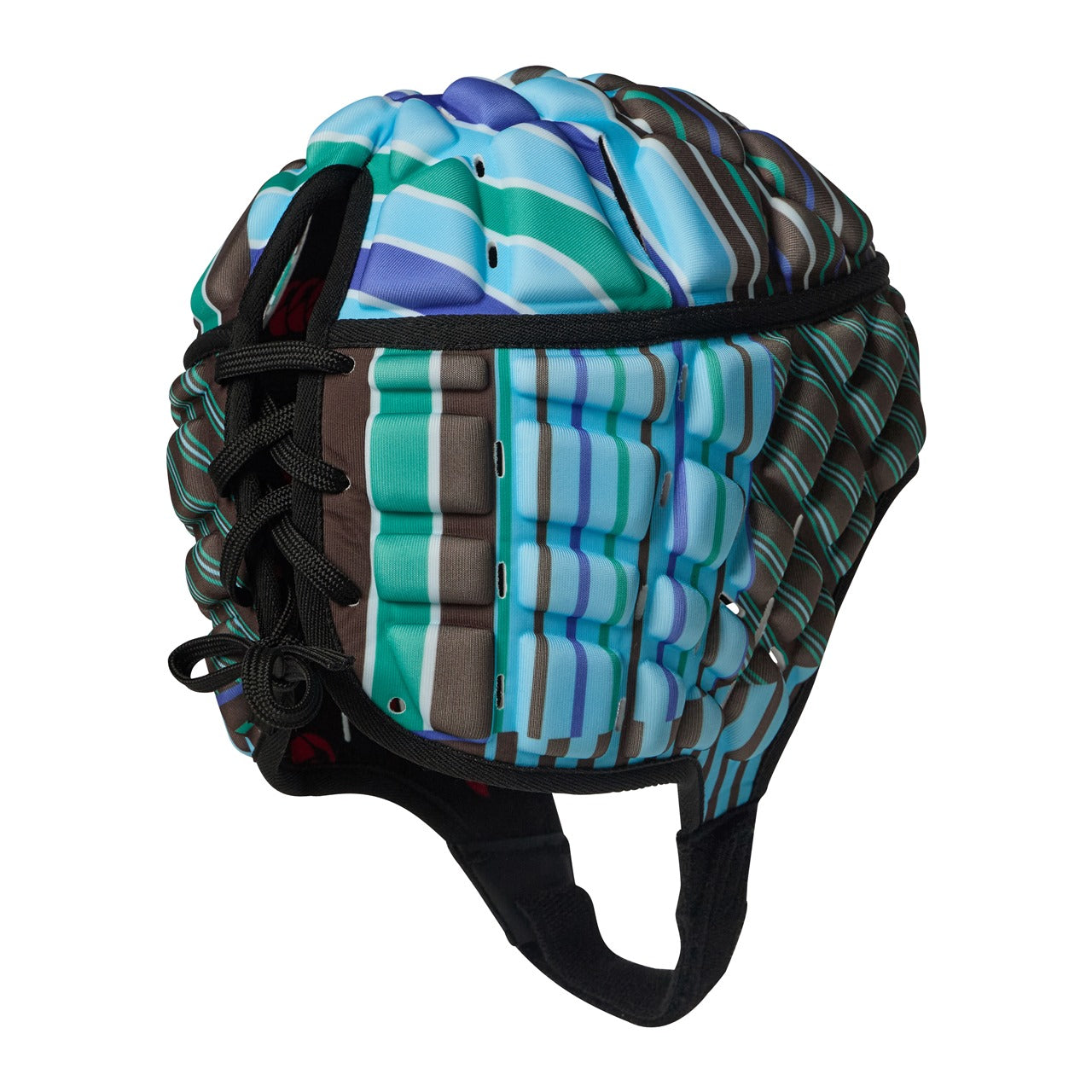 Canterbury Uglies Raze rugby headguard in black, designed for protection and comfort during rugby matches.